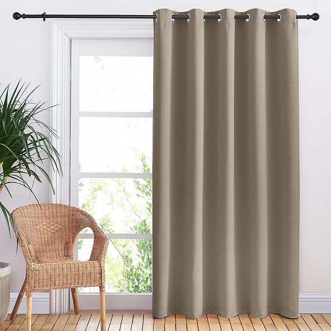 NICETOWN Taupe Bedroom Blackout Curtain Panel, 1 Panel, 70 x 84 inch, Privacy Window Thermal Insulated Blackout Drape/Drapery for Loft, Guestroom by NICETOWN