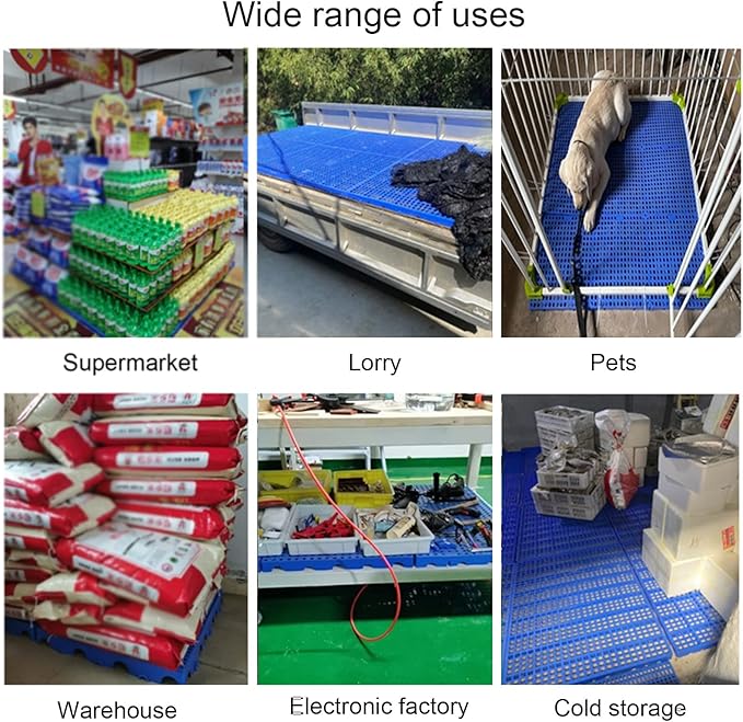 Lightweight Plastic Pallet with Mesh Moisture Barrier for Outdoor & Balcony Storage Easy Stacking Grille Ventilation Resistent Floor Pallet for Efficient Space Management - Image 5