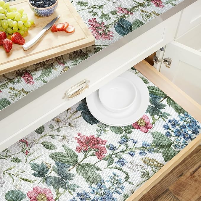 Shelf Liner for Kitchen Cabinets Non Adhesive Drawer Liner,Cabinet Liner for Shelves,Non Slip Kitchen Drawer Liners for Dresser,Waterproof Shelf Paper for Refrigerator,Cupboard,12In x 16.4FT - Image 8