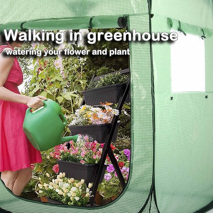 Porayhut Pop Up Greenhouse Tent,Portable X-Large Walk-in Flower House ,Indoor Outdoor Gardening Plant Sunshine Room with PE Mesh Cloth Cover for Protecting Plant from Cold Frost & Birds - Image 6