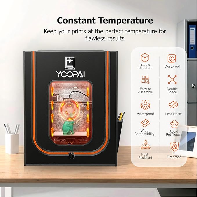 3D Printer Enclosure with LED Light, Fireproof Dustproof Tent Constant Temperature Protective Cover for Ender3 Max Neo/Ender3 S1 Plus/Ender 5/ Pro/Plus/Neptune 4 Plus/CR-10/10S PRO10 Mini/CR-X, Large - Image 4