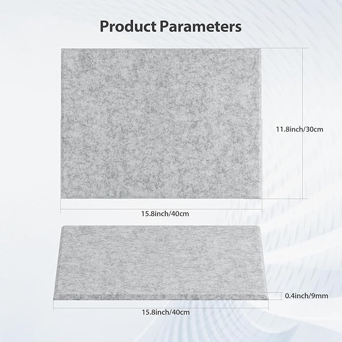12 Pack Acoustic Panels Self Adhesive Sound Proof Foam, High Density Sound Acoustic Panel, 16X12X0.4 Inch 4:3 Rectangle Panels in Home, Office, Reccording Room, Studio,more(Silver Gray) - Image 6