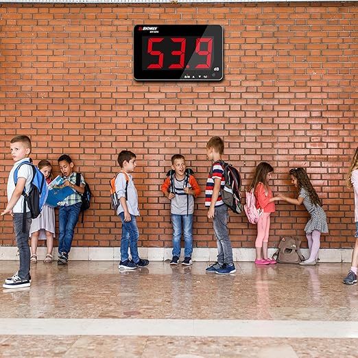 Decibel Meter 30dB-130dB, Wall Mounted Hanging Sound Level Meter for Classroom Noise, Large Screen SPL Meter with Alarm, USB Powered Noise Tester for Public Area/Restaurant - Image 7