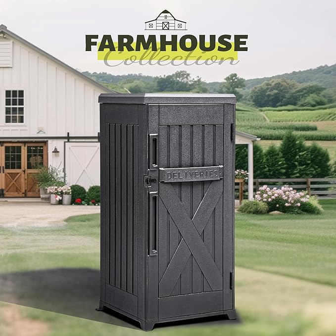YITAHOME 60-Gallon Secure Package Delivery and Storage Box, Double-Wall Resin, Weatherproof, for Outdoor Use, Curbside or Porch, 8.5 Cubic Feet, Gray - Image 6