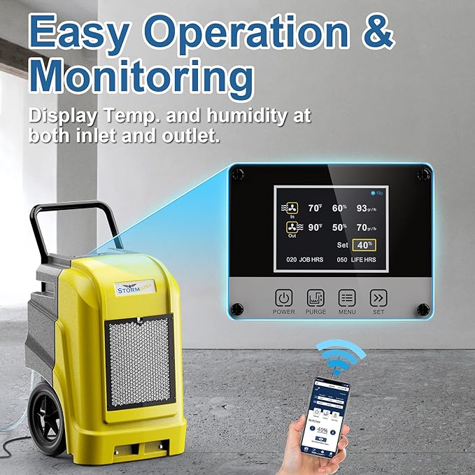 AlorAir Commercial Dehumidifier with Pump Drain Hose, 190 Pints Smart WiFi Industrial Dehumidifiers Large Capacity for Basements, Garages, Mall & Job Sites, 5 Years Limited Warranty - Image 2