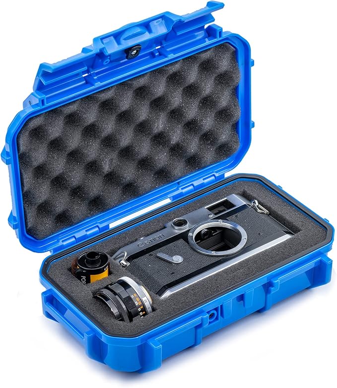 Evergreen 56 Waterproof Dry Box Protective Case with Pick & Pluck Foam - Travel Safe/Mil Spec/USA Made - for Cameras, Phones, Camping, Fishing, Hiking, Water Sports, Knives, Survival (Blue) by EvergreenCases