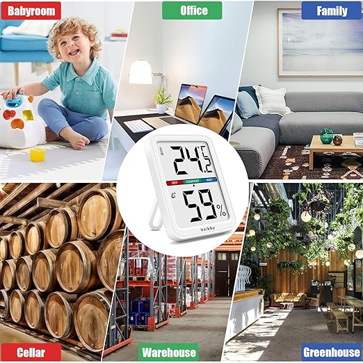 Vaikby Precision Hygrometer - Indoor Humidity Meter and Room Thermometer with Temperature Gauge, Digital Monitor for Home Comfort, Wall-Mounted or Tabletop, Energy-Efficient Sensor for Nursery & House - Image 7