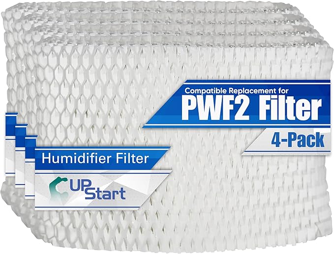 4-Pack WF2 Filter Fits Protec PWF2 Replacement Wicking Filter For Vicks Humidifier VEV400 - Compatible with Vick Humidifier Filters Model PWF2 by UpStart+Components