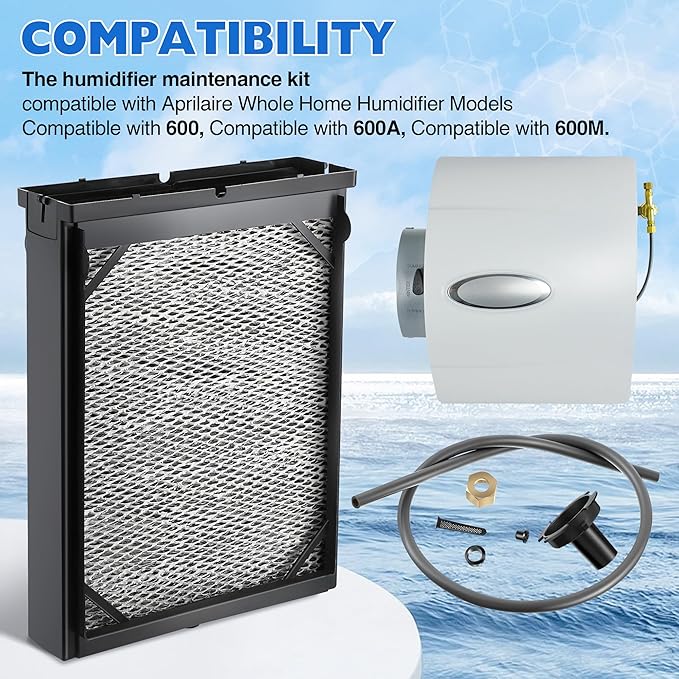 Enhon 1 Pcs Humidifier Maintenance Kit with Model No. 35 Filter Panel, All Aluminum Humidity System Replacement Filter Compatible with AprilAire 4839 Whole Home Humidifier Model 600, 600A,600M Parts - Image 2