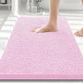 Smiry Luxury Chenille Bathroom Rugs 30x20, Extra Soft and Absorbent Shaggy Bath Mat, Machine Washable, Non-Slip Plush Carpet Runner for Tub, Shower, and Floor, Home Decor Accessories, Pink by Smiry
