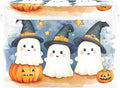 xigua Cute Cartoon Ghosts Storage Bins with Lids and Carrying Handle,Foldable Storage Boxes Organizer Containers Baskets Cube with Cover for Home Bedroom Closet Office by LLCxigua