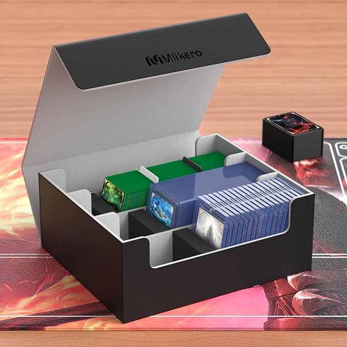 Mlikero Card Deck Case for Trading Cards 1800+, Trading Card Storage Box Fits Toploader and Magnetic Card Holder, Leather Magnetic Closure Deck Box Fit for MTG, TCG - Image 7