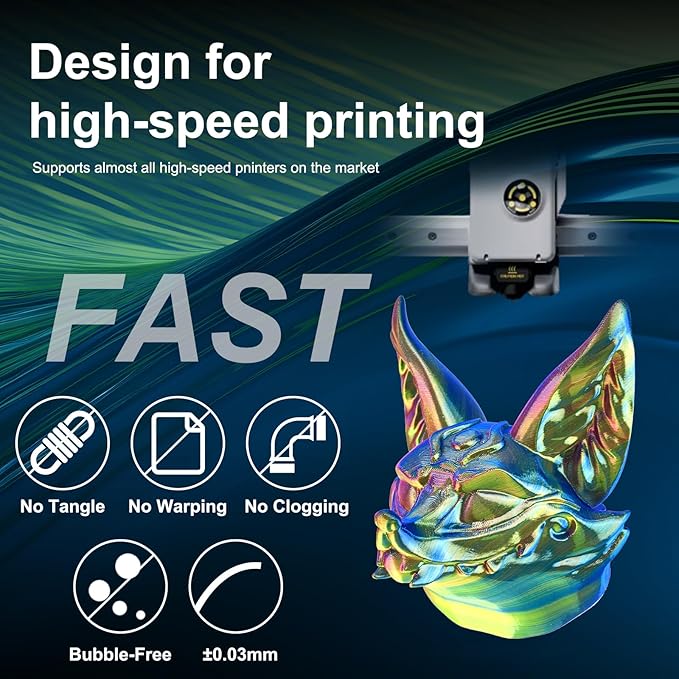 ERYONE Silk Tri Color PLA Filament 3D Printer 1.75mm +/- 0.03mm, Multicolor Filament Tricolor PLA Bundle 2KG Cardboard Spool, Red Yellow Blue - Image 4