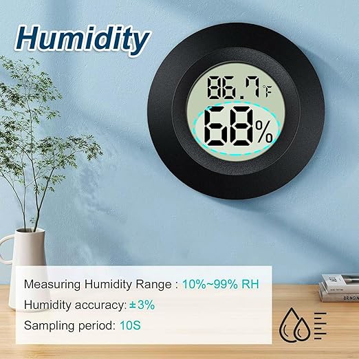 4 Pack Mini Digital Hygrometer Gauge Indoor Thermometer, LCD Monitor Temperature Outdoor Humidity Meter for Greenhouse Jars Incubators Guitar Case, Fahrenheit (℉) or Celsius(℃) - Image 4