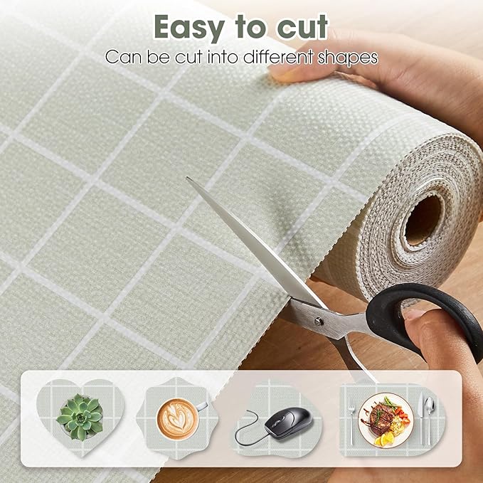 Drawer and Shelf Liner, Non-Slip Kitchen Cabinet Liners Non-Adhesive Thick Strong Grip Waterproof Washable Mats Protect Dresser Shelves Cupboard Bathroom Cabinets, Light Green, 18 in X 10 FT - Image 4