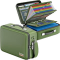 DocSafe Fireproof Document Box with Lock, Hard Case File Organizer with Accordion File Folder, Fireproof Water Resistant Safe Box Home Office Travel Storage for Important Documents Laptop Green by DocSafe