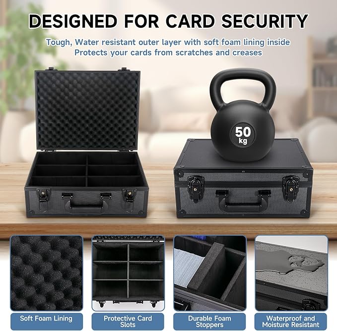 Trading Card Storage Box for 3" X 4" 35pt Toploaders 600+, Sturdy Secure Large Capacity Hard Case with 6 Foam Stoppers, Fits Toploader Magnetic Holders MTG Baseball Sports Card Storage Box Case - Image 3