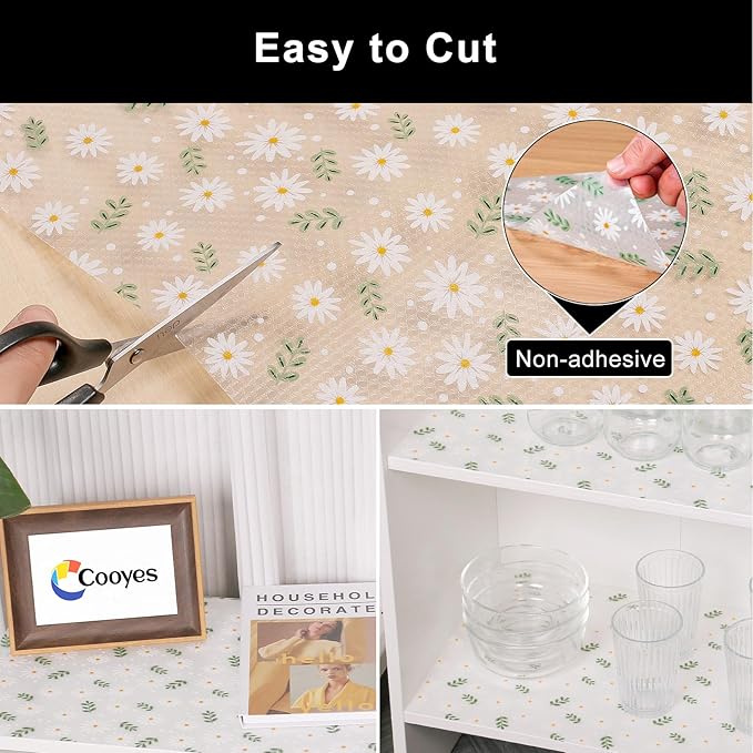 Cooyes Shelf Liner – Premium Non-Adhesive Cabinet & Drawer Liner for Kitchen – Waterproof Shelf Paper with Modern Pattern – Durable EVA Cabinet Mat – Easy to Cut （24" W x 240" L） - Image 7
