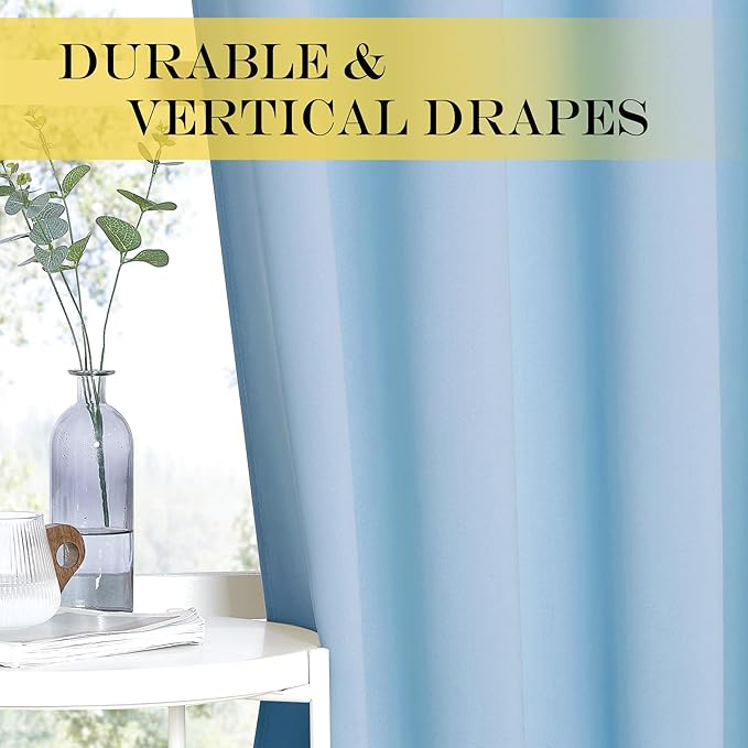 NICETOWN Blue Room Divider Curtains 100 inches Wide Curtains, Grommet Thermal Insulated Blackout Window Treatment Room Darkening for Sliding Glass Door Bedroom, 1 Panel, W100 x L84 - Image 7
