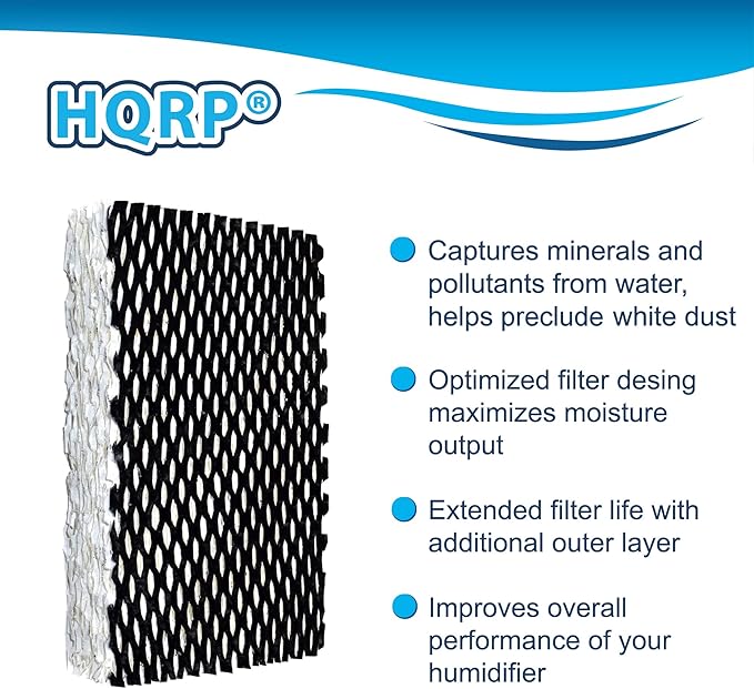 HQRP 2-Pack Wick Filter Compatible with Holmes HWF23CS / HWF23 Filter F Replacement fits HM1200, HM1250, HM1206, HM1200TPK, HM1200TPK1, Bionaire BCM1250 Humidifiers - Image 2