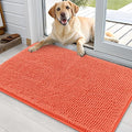 OLANLY Dog Door Mat for Muddy Paws 36x24, Absorbs Moisture and Dirt, Absorbent Non-Slip Washable Doormat, Quick Dry Chenille Mud Mat for Dogs, Entry Indoor Entryway Carpet for Inside Floor, Coral by OLANLY