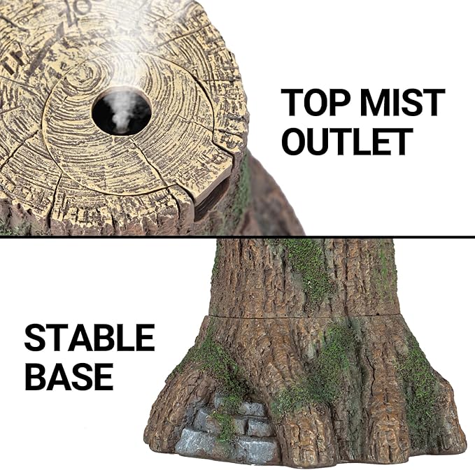 REPTIZOO Reptile Humidifier Fogger, Tree Trunk Humidifier with Top Mist Outlet, 1000ml Detachable Terrarium Humidifier Reptile Misting System Terrarium Decoration - Image 5