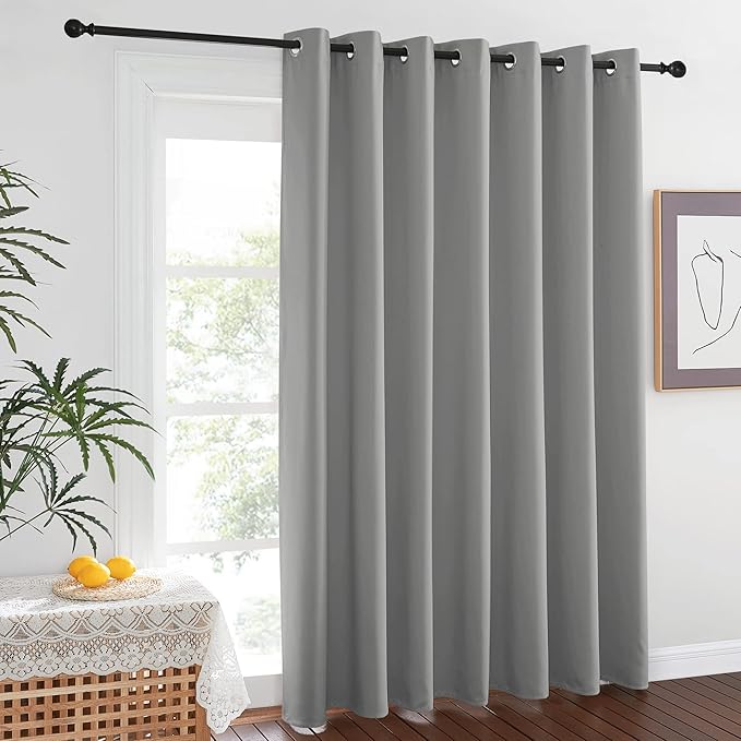 NICETOWN Wall Curtain for Bedroom, Room Divider Curtain for Doorways, Vertical Blind for Sling Door, Privacy Sound Reduction Room Dividers for Patio (Silver Grey, 1 Panel, 7ft Tall x 12.5ft Wide) - Image 7