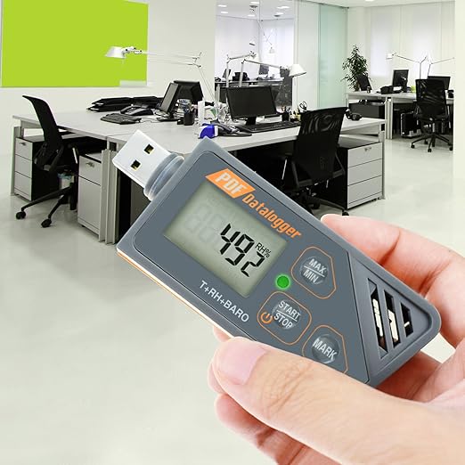 USB Temperature Data Logger Recorder for Temperature Humidity and Atmospheric Pressure, IP65 Waterproof Temperature Logger with PDF and CSV Reports High Accuracy - Image 3