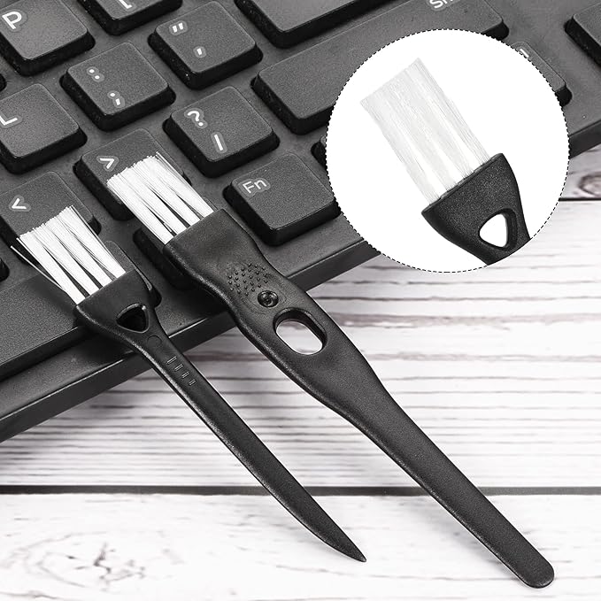 MECCANIXITY Shaver Cleaning Brush Tools with White Nylon Bristles 2 Sizes for Keyboard, Window Track, Vent Outlet, Home, Office, 8 Pack - Image 4