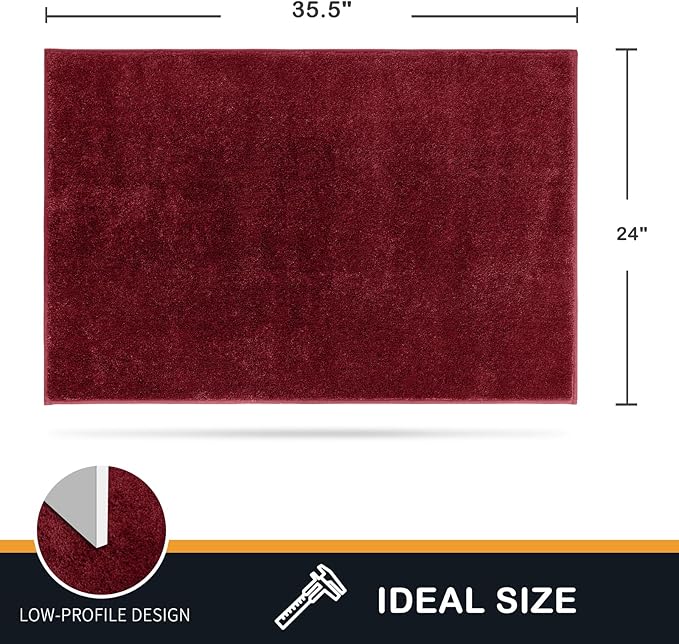 PURRUGS Dirt Trapping Door Mat 24" x 35.5", Non-Slip Machine Washable Entryway Rug, Dog Doormat, Indoor Front Door Mat, Super Absorbent Entry Rug for Muddy Shoes & Paws, Burgundy Red - Image 2