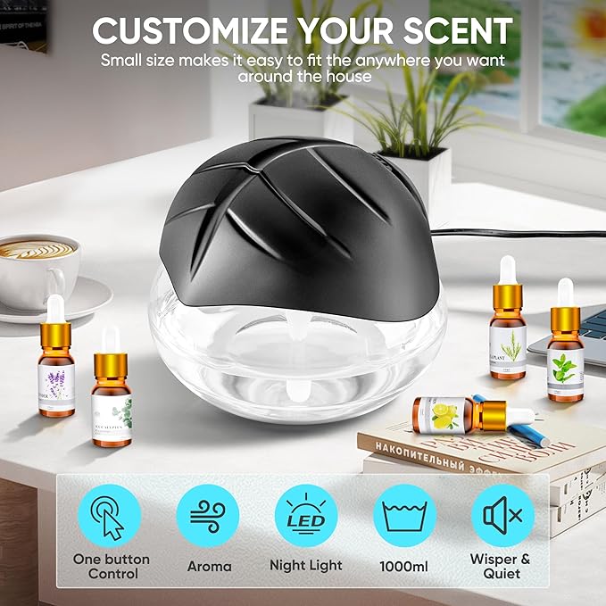 Water Based Air Purifier for Home with Essential Oil Diffuser and Humidifier Function, Rainbow Air Washer with LED Night Light, Freshener for Smoke and Pet Odors, Includes 6x10ml Essential Oils - Image 2