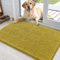 OLANLY Dog Door Mat for Muddy Paws 36x24, Absorbs Moisture and Dirt, Absorbent Non-Slip Washable Doormat, Quick Dry Chenille Mud Mat, Entry Indoor Entryway Carpet for Inside Floor, Mustard Yellow by OLANLY