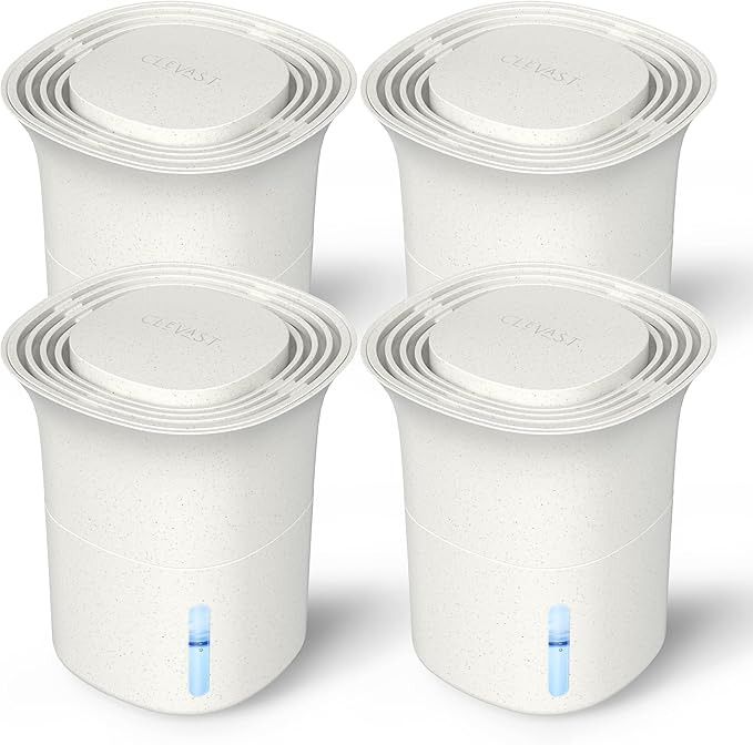 CLEVAST Refillable Moisture Absorbers Boxes - 4 Pack 12.5 oz Reusable Dehumidifier Boxes for Closets, Wardrobes & Bathrooms, Removes Excess Moisture, Dampness & Humidity by CLEVAST