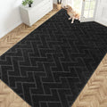 PURRUGS Easy Care Area Rug 6ft x 9ft, Non-Slip Machine Washable Entry Rug, Stain Resistant Accent Rug for Hallway, Bedroom, Living Room and Mudroom, Black by PURRUGS