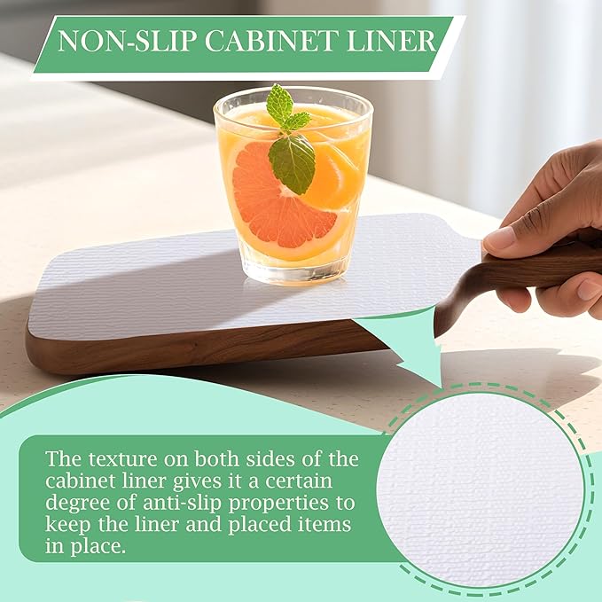 Cabinet Shelf Liners 24 Inch Wide X 20 Ft Non-Slip Drawer Mat for Kitchen Cabinet Washable Shelf Paper for Shelves Non-Adhesive Refrigerator Liner Strong Grip Mat for Drawers,Cupboard, Pantry, Bedroom - Image 2