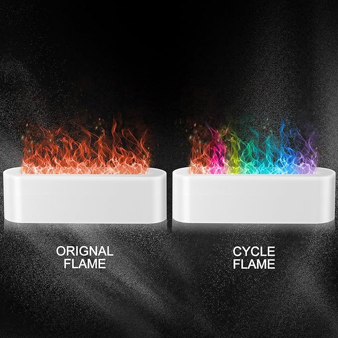 Flame Air Aroma Diffuser Humidifier, Upgraded 7 Flame Colors Aromatherapy Aroma Diffusers for Home, Bedroom, Office, Yoga, Timer & Waterless Auto Off 150ml - Image 2