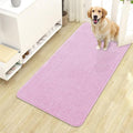 OLANLY Dog Door Mat for Muddy Paws 44x24, Absorbs Moisture and Dirt, Absorbent Non-Slip Washable Doormat, Quick Dry Chenille Mud Mat for Dogs, Entry Indoor Entryway Carpet for Inside Floor, Pink by OLANLY