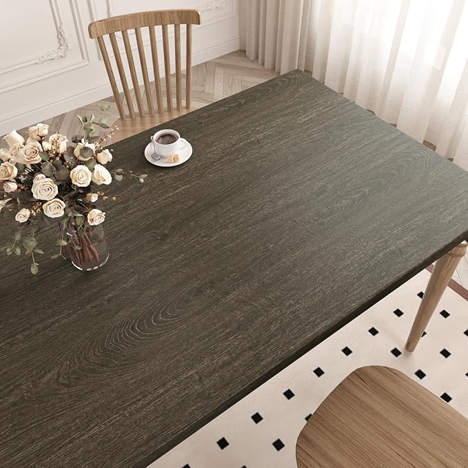 WESTICK Brown Wood Contact Paper for Countertops Waterproof Vinyl Wood Grain Wallpaper Peel and Stick Countertop Oil-Proof Wooden Contact Paper for Dining Tables Kitchen Cabinets Desk 15.8"x196" - Image 2