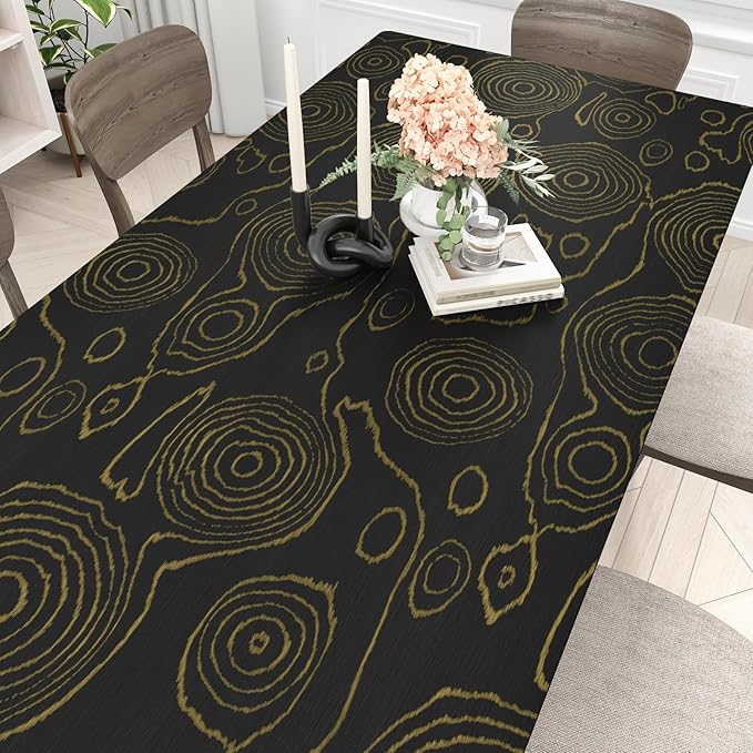 WESTICK Black/Gold Wood Contact Paper for Counter Top Peel and Stick Waterproof Wood Wallpaper Self Adhesive Wood Grain Contact Paper for Countertops Kitchen Cabinets Office Tables 15.8" x 80" - Image 3