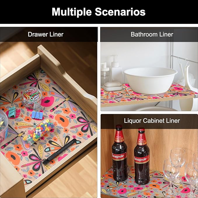 Cooyes Shelf Liner – Non-Slip Cabinet & Drawer Liner for Kitchen – Non-Adhesive Waterproof Shelf Paper with Modern Pattern – Durable EVA Cabinet Mat – Easy to Cut (Amethyst,11.8" W x 236" L) - Image 7