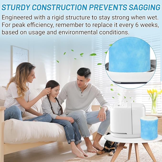 Lemige Premium Humidifier Filter Replacement 2.0 for Canopy Bedside and Nursery Humidifiers, Upgraded Blue Pre-Filter Humidifier Wicking Filter Replace Every 6 Weeks-4 Pack - Image 4