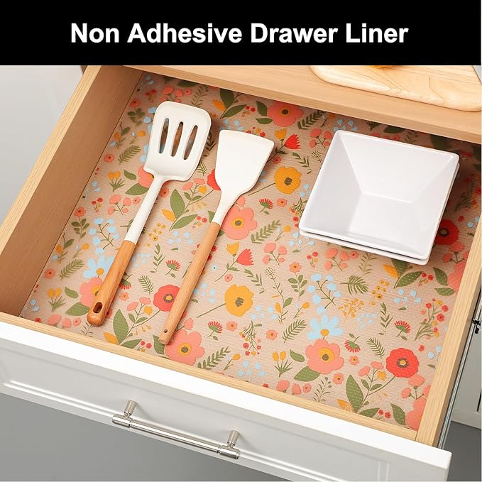 Cooyes Shelf Liner – Premium Non-Adhesive Cabinet & Drawer Liner for Kitchen – Waterproof Shelf Paper with Modern Pattern – Durable EVA Cabinet Mat – Easy to Cut （24" W x 120" L） - Image 3