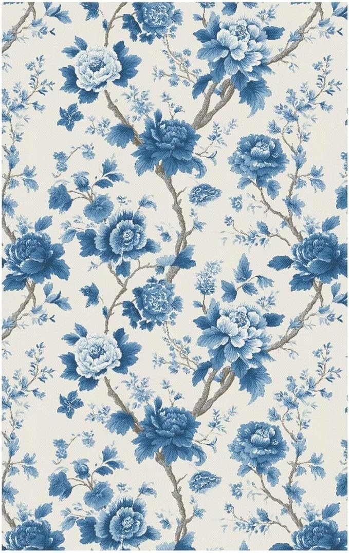 Blue Peony Fashion Headrest Cover for Small Recliner Non-Slip Head Rest Protector for Sofa Couch No-Fading Fabric Furniture Slipcover Home Decorations - Image 6