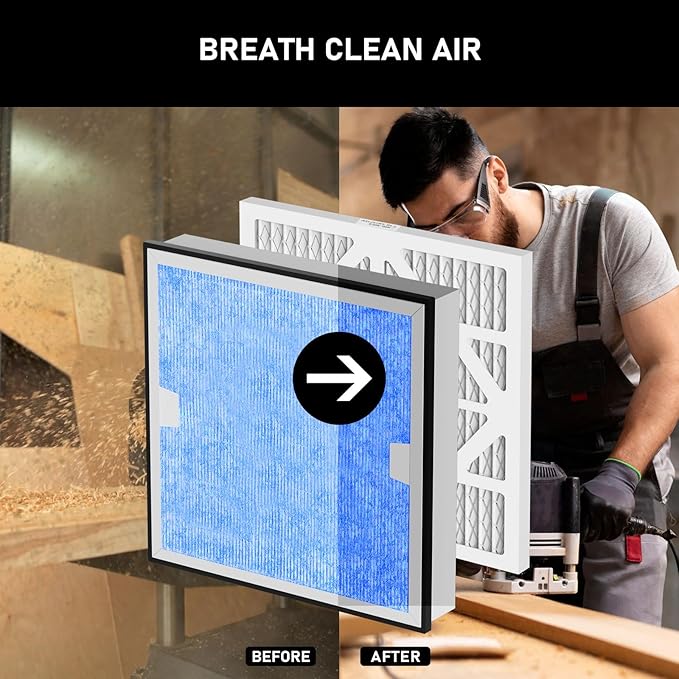 Carmerny HEPA 550 & Activated Carbon MERV-13 Pre-Filter Replacement Set Compatible With AlorAir CleanShield Air Scrubber, 2 HEPA and 5 MERV-13 Pre-Filters - Image 6