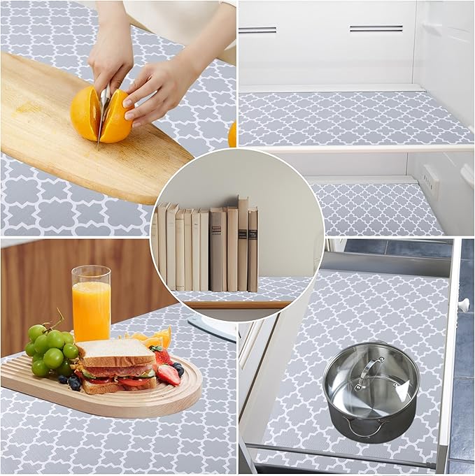 Shelf Liners for Kitchen Cabinets Non Adhesive 24 Inch Wide X 20 Ft Clear Non Slip Drawer Liner Waterproof Fridge Liner Closet Pantry Shelf Liner Cupboard Mat Kitchen Bathroom - Image 5