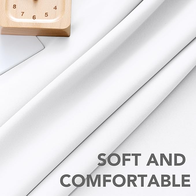 H.VERSAILTEX White Curtains Thermal Insulated Window Treatment Panels Room Darkening Privacy Assured Drapes for Living Room Back Tab/Rod Pocket Bedroom Draperies, 42 x 84 Inch, 2 Panels - Image 5