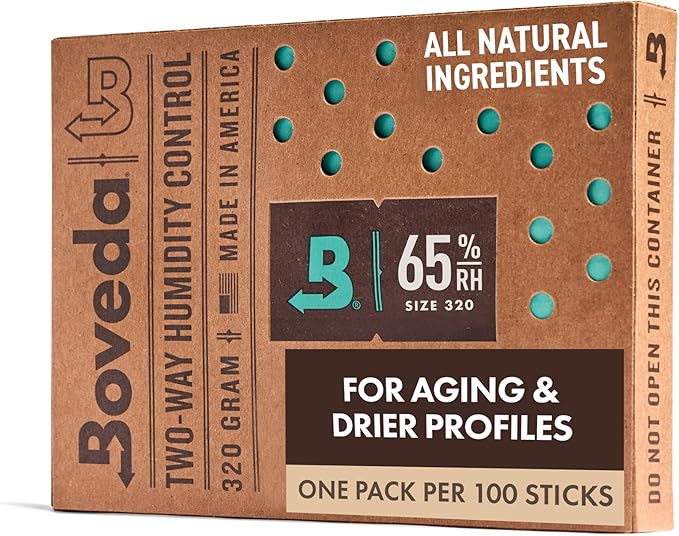 Boveda 65% Two-Way Humidity Control Pack For Aging & Long-Term Storage in Large Plastic & Wood Boxes – Size 320 – Single – Moisture Absorber – Humidifier Pack – Individually Wrapped Hydration Packet by Boveda