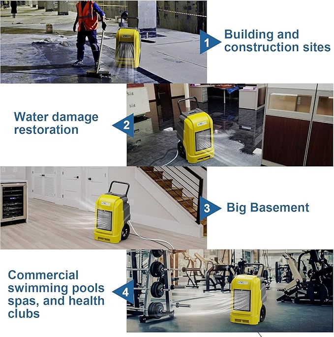 ALORAIR Commercial Dehumidifier with Pump Drain Hose, 190 Pints Industrial Dehumidifiers Large Capacity for Basements, Garages, Mall & Job Sites, 5 Years Limited Warranty - Image 4