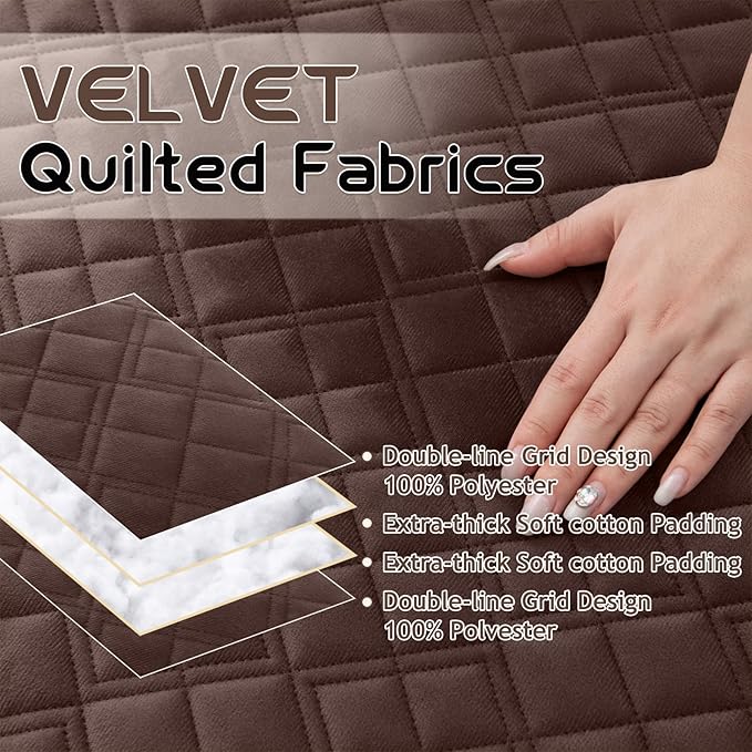 Arfntevss Recliner Sectional Couch Covers for Reclining Sectional L Shape Sofa Cover Non Slip Washable Recliner L Shaped Slipcover Middle Console Protector (1 Console Cover, Dark Brown) - Image 2