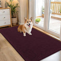 OLANLY Dog Door Mat for Muddy Paws 70x32, Absorbs Moisture and Dirt, Absorbent Non-Slip Washable Doormat, Quick Dry Chenille Mud Mat for Dogs, Entry Indoor Entryway Carpet for Inside Floor, Russet by OLANLY